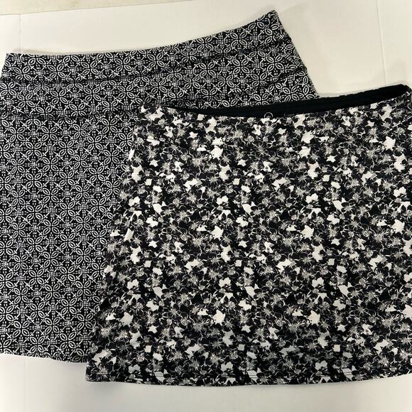 Two Athletic Skorts Black Grey White Sz L Tranquility Indigo - Picture 1 of 7